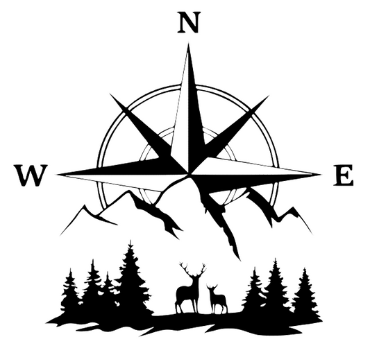 Compass Mountain Sticker