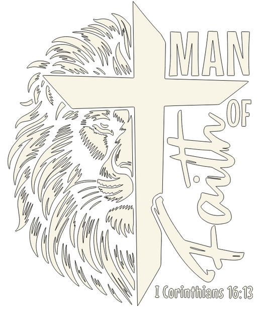 Man of Faith Cross and Lion