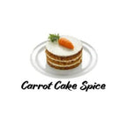 Carrot cake spice flavor on a white background with text