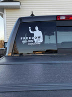 Charlie Kirk Freedom Decal - Triple H Homestead & Triple H Country Store -- Black