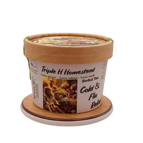 Triple H Homestead herbal tea container on a white background