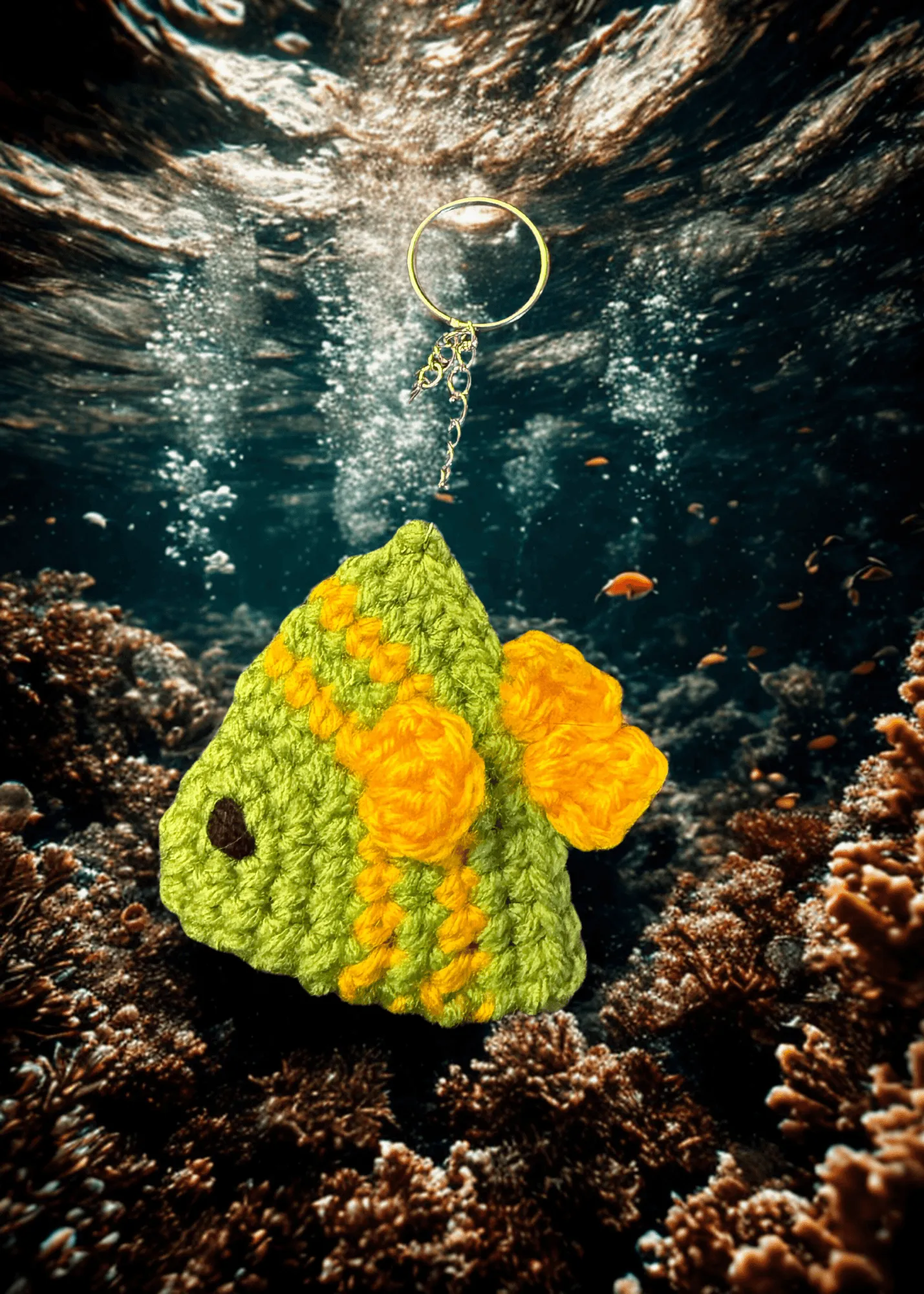 Gillbert the Keychain Catch - Triple H Homestead & Triple H Country Store -- Lime & Sunburst Tropical Fish