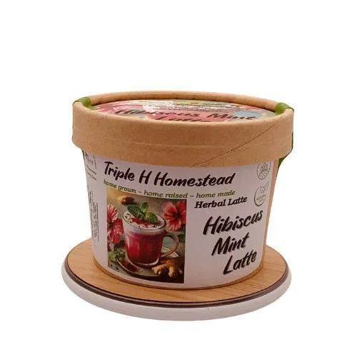 Container of Triple H Homestead Hibiscus Mint Latte on a white background