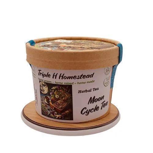 Container of Triple H Homestead Herbal Tea on a white background