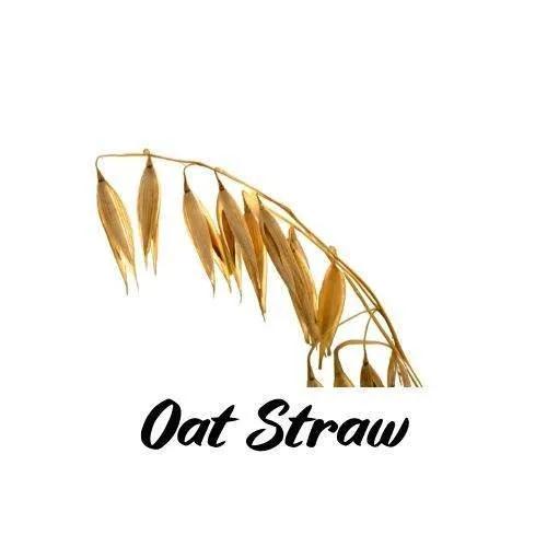 Oat straw with the text 'Oat Straw' on a white background