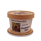 Container of Triple H Homestead Herbal Chai Saskatoon Chai on a white background