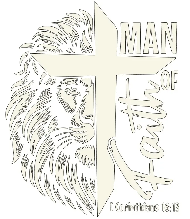 Man of Faith Cross and Lion - Triple H Homestead & Triple H Country Store -- Black