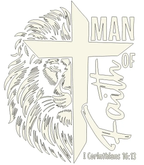 Man of Faith Cross and Lion - Triple H Homestead & Triple H Country Store -- Black