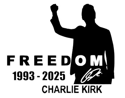 Charlie Kirk Freedom Decal - Triple H Homestead & Triple H Country Store -- Black