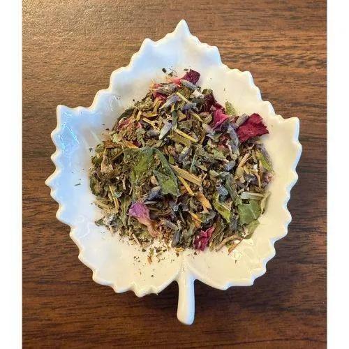 White ceramic bowl filled with Teacher Fuel on a wooden surface