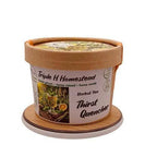 Container of Triple H Homestead Herbal Tea with a lid and base on a white background